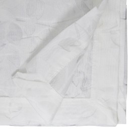 SARO LIFESTYLE Sheer Elegance Burnout Voile Vine Design Table Runner, White, 16"x120"