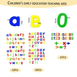 135 PCS Magnetic Letters and Numbers for Children Set, Fridge Magnets for Kids, Color Magnetic Alphabet Letters, Apply to Preschool Spelling Learning Game Toys to Toddlers