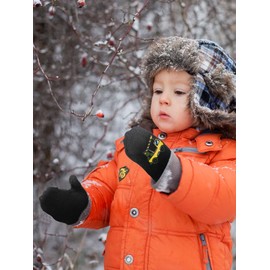 Geyoga 3 Pairs Kids Winter Mittens Winter Stretchy Knit Gloves Car Style Warm Mittens Full Finger Kids Gloves