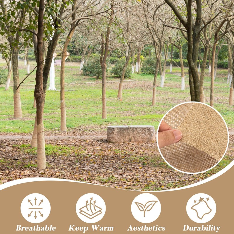 MAQIHAN Burlap Roll for Trees 2 PCS Burlap Tree Wrap