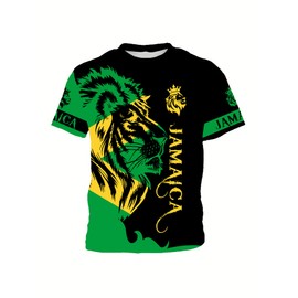 DFZ Boys Jamaica Flag T-Shirt 3D Print Vintage Tee Jamaica Jersey for Children's Top