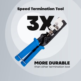 Speed Termination Tool - Easy Punch Down with Stainless Steel Blades For 45 Degree RJ45 LAN Cat6 / Cat5e Keystone Jacks + 20 White Cat6 Keystones Jack Connectors Kit
