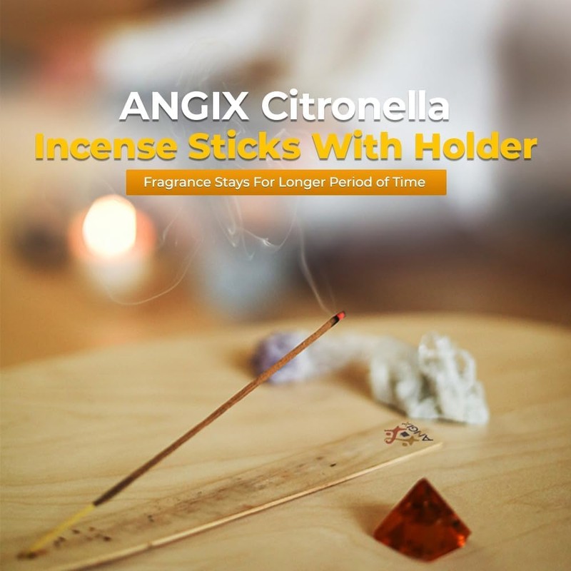 ANGIX Citronella Incense Sticks with Holder, Soothing, Clean Sticks For