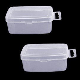 MroMax Component Storage Box - Plastic Electronic Component Containers Tool Boxes Clear White 73x53x30mm Pack of 2