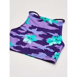 Kanu Surf Daisy - Traje de baño de 2 Piezas con Cuello Halter y UPF 50+ para niña, Rylie Morado, 6X