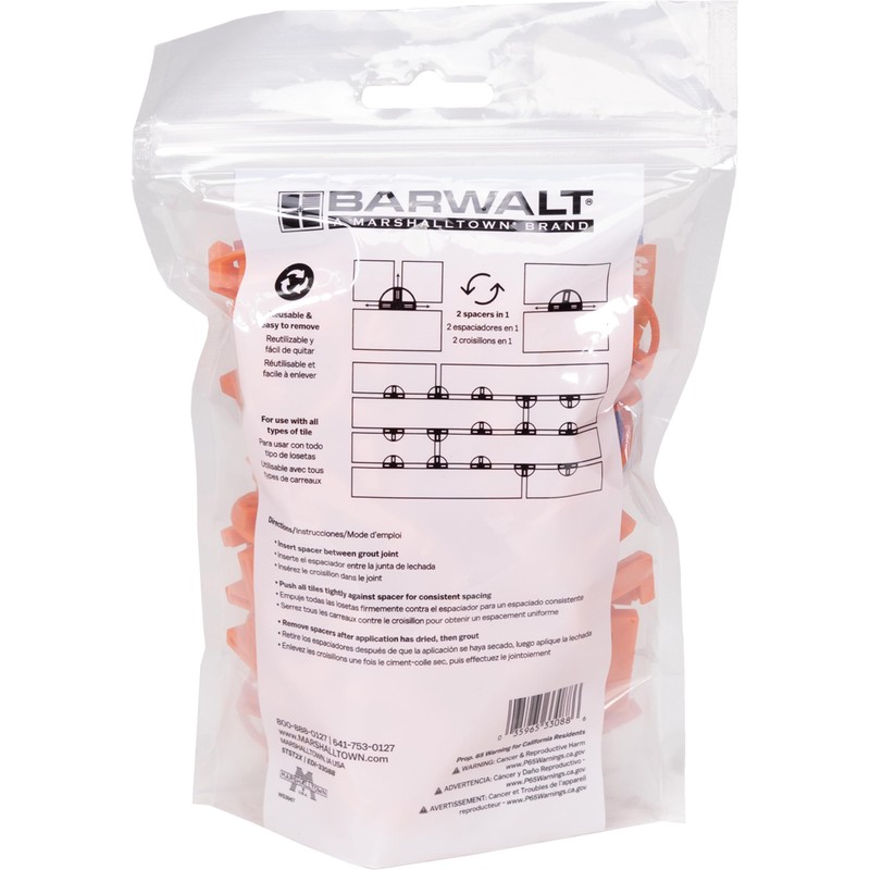 BARWALT Dual Sided T Shaped Tile Spacers for Leveling, 100