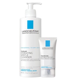 La Roche-Posay Toleriane - Limpiador facial suave e hidratante, limpiador facial hidratante con niacinamida + ceramidas, lavado facial diario para piel seca a piel normal, piel sensible, sin fragancia