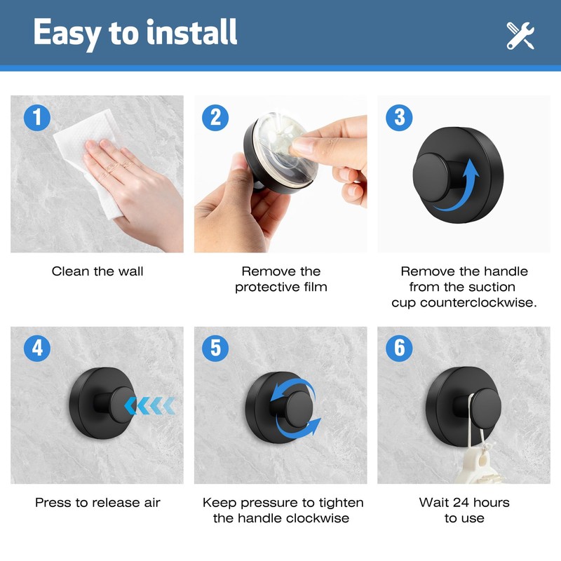 YAOZUP Suction Cup Hooks, 4 Pieces Suction Cup Hooks, Maximum