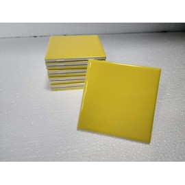Sunflower Yellow Ceramic Tile 4 in Vintage 4x4 Daltile Color DH50 Subway Square Shower Bathroom Kitchen Backsplash Mosaic Arts Crafts Boxes 10 Piece
