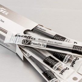Pentel Refill Ink for EnerGel 0.7mm Needle Tip Liquid Gel Pen, Pack of 12, Black Ink (LRN7-A-12)