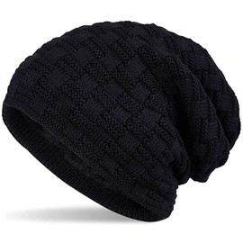 Hatstar Warm-lined, fine-knit women's, men's beanie hat with braided pattern and very soft fleece inner lining, soft and warm, unisex, for winter -