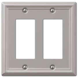 Amerelle 149RRBN Chelsea Wall Plate, Double Rocker-GFCI, Brushed Nickel
