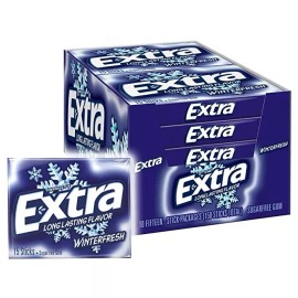 EXTRA Gum Sugarfree Chewing Gum, 15 Pieces (Pack of 10) - Peppermint