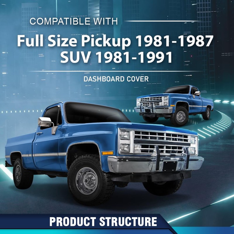 PIT66 TPE Dash Bezel Cover, Compatible with Chevy GMC Full