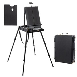 Falling in Art 4 Legs French Easel - Portable Plein Air Studio Easel Stand with Bigger Storage Drawer, Full Size Sketchbox Travel Easel for Painting, Drawing, Artwork Display