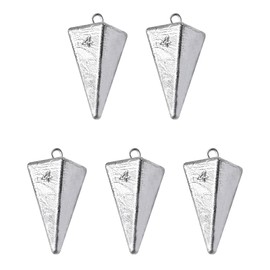 ZUDKSUY 5PCS 4OZ/4PCS 1OZ 2OZ 3OZ 4OZ Quadrilateral Triangle Lead Pendant Anti Bottom Hanging Fishing with Ring Weighted Triangle Lead Pendant (5PCS-4 oz)
