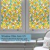 CVANU Privacy Window Film Printed Yellow Flower Window Frosting Film