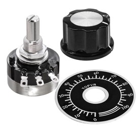 Taiss 2pcs RV24YN20S 30K Potentiometer Single Turn Carbon Film Rotary Taper Potentiometer Used for Inverter speed regulation. Motor speed control + 2pcs A03 knob + 2pcs dials (B303 30K ohm)