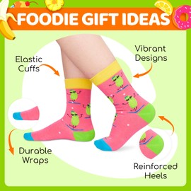 HAPPYPOP Cute Socks for Kids - Funny Pickle Gifts for Girls Boys 7-9 Years Old, Novelty Crazy Silly Food Socks