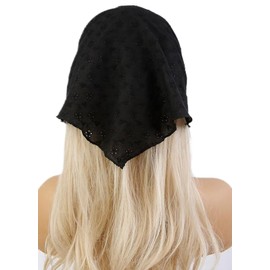 Head Scarf Headband for Women’s Hair hair - Black Bandanas for Women - Lace Hair Scarf Bandana Headband - Cute Stylish Head Kerchief Summer Accessories