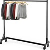 Simple Houseware Industrial Grade Z-Base Garment Rack, 500lb Load with