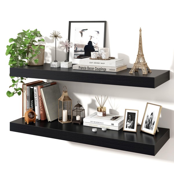 Axeman Floating Shelves for Wall, Rustic Wood Wall Mounted Shelves