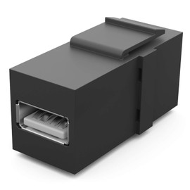 HB-DIGITAL Keystone Module with USB 2.0 BF/AF Socket | Multimedia Keystone for Patch Panel Mount Connector Adapter Coupling Plug & Play Black