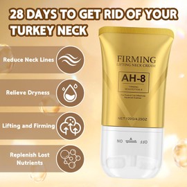 AH-8 Firming Neck Cream, Tightening Lifting Sagging Skin, with Double Roller Massage, Reduce Wrinkles Fine Lines and Double Chin, Moisturizing (1PCS)