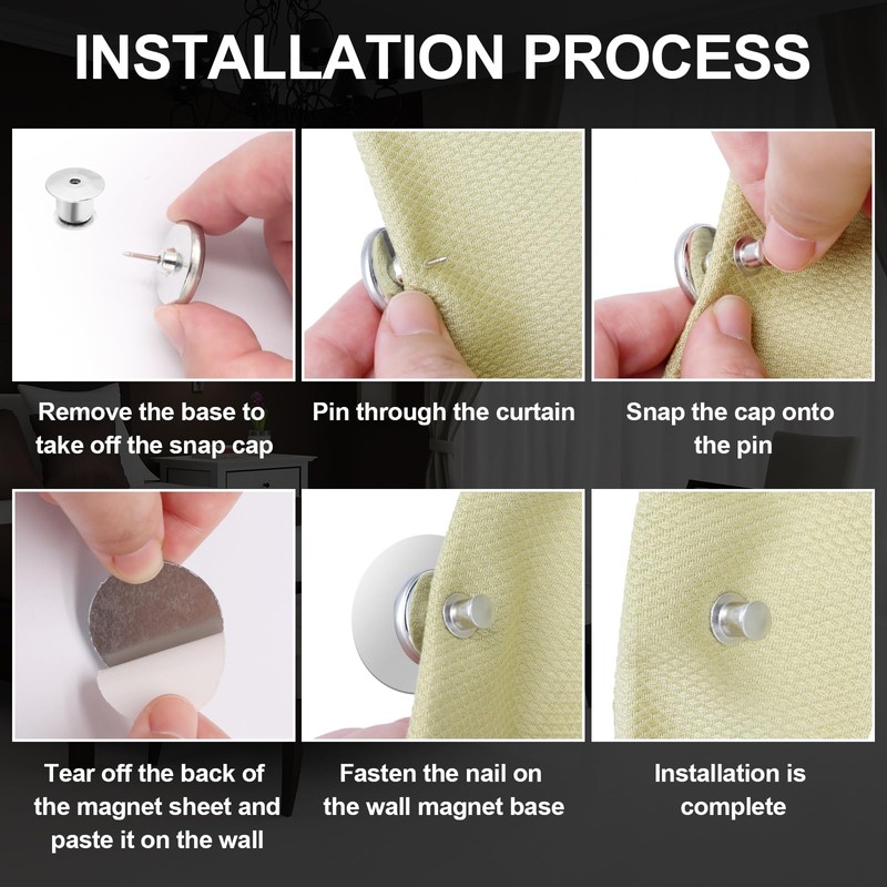 Dijedev 20 Pairs Curtain Magnets Closure Clips