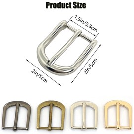 Niuhong 4 Pieces 38 mm Belt Buckle, Square Single Prong Replacement Buckle, Interchangeable Belt, Belt Clasp, Men's Metal Belt Accessories, Classic Vintage, 4 Colours, DIY Belt Leather Case, 4 Colours