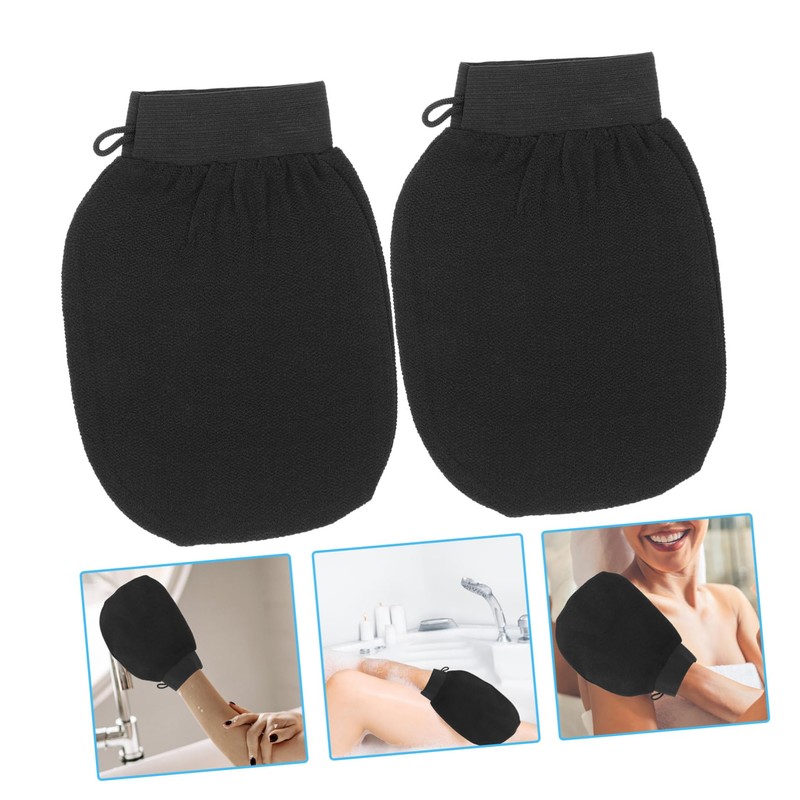 PACKOVE 2Pcs Exfoliating Skin Scrubbing Mittens Body Scrubbing Supplies for