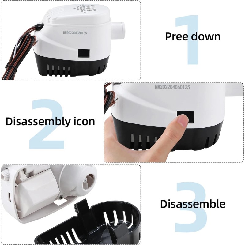 Amarine Made 12V 1100 GPH Automatic Submersible Bilge Pump w/