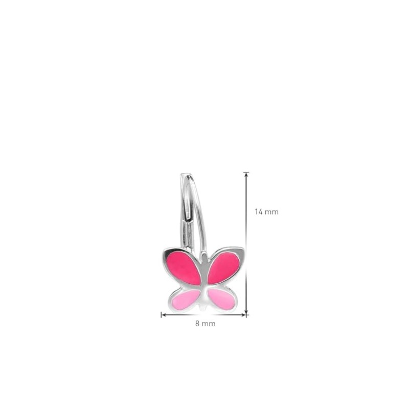 trendor Girls' Earrings 925 Silver Butterfly Magical Earrings for Girls