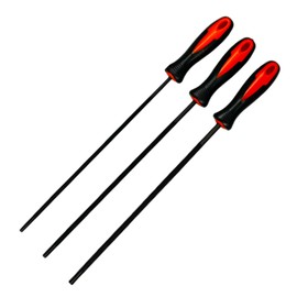 Eabwlke Chainsaw Chain Sharpening File - 3 Sizes Round Carbon Steel Chain Saw Sharpener File for Enhancing Sharpening Routine (5/32 inch, 3/16 inch, 7/32 inch) (3 Packs)