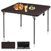 Kasunpul 34" Folding Table, Portable Square Folding Card Table with