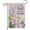 Heyfibro "With God All Things Are Possible" Spring Garden Flag