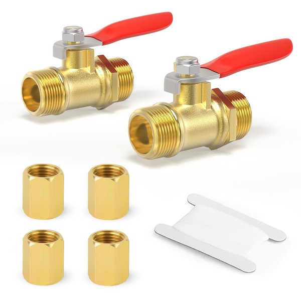 TAILONZ PNEUMATIC 2 BRASS BALL VALVE 1/4" BSP OUTSIDE THREAD FOR PIPE CONNECTIONS