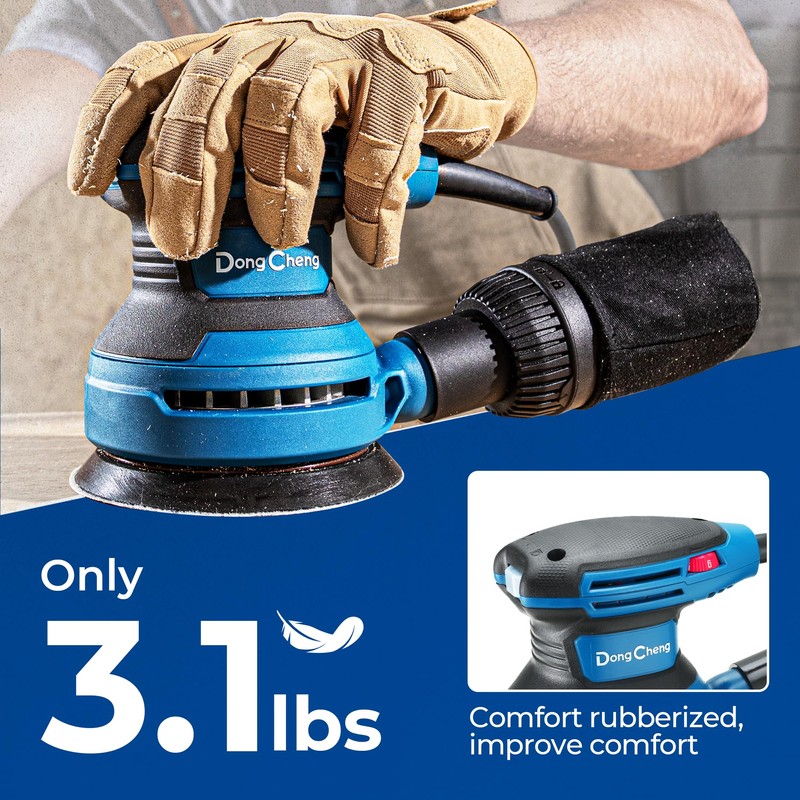 Dong Cheng 5-Inch Random Orbital Sander 3.2A 12800OPM Electric Palm