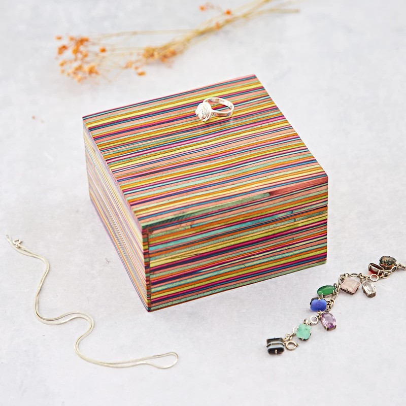 Dhari Fair Trade Handmade Striped Large Box