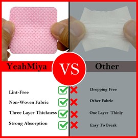 Lint Free Nail Wipes, 600 PCS Non-Woven Fabric Eyelash Extension Glue Wipes Nail Cleaning Wipes Nail Polish Remover Wipes Lash Extensions Glue Cleaning Nail Salon Supplies & Cuticle Pushers+Nail File