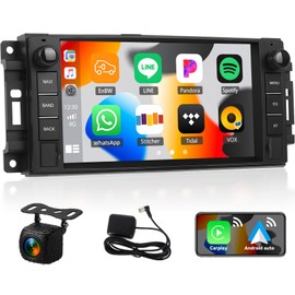 2+64G Android 13 Car Stereo for Jeep Wrangler JK Compass Patriot/Chrysler/Dodge RAM Charger,7'' Touchscreen Car Radio with Carplay&Android Auto,Mirror Link WiFi/GPS,Bluetooth,FM/RDS,SWC+Backup Camera