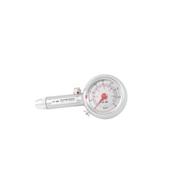 Flaig Tyre Pressure Gauge 0-4 Bar Quality Made in Germany - Precise Air Pressure Gauge with Drain Valve & Straight Connection, ± 1% Measuring Accuracy, for Motorcycle, Car, Motorhome, MTB & More