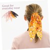 Outanaya 5pcs Floral Hair Scrunchies Tails Stretchy Elastic Hair Ties
