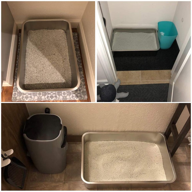 VehiGo Extra Large Metal Cat Litter Box, Stainless Steel Durable