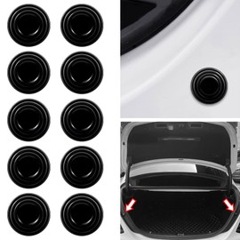 10 Pcs Car Door Shock Absorber, Car Door Shock Absorbing PVC Gaskets, Door Edge Guard Bumper Cushion, Car Door Soundproof Stickers-Collision Gasket Car Accessories Fit All Cars (Black)