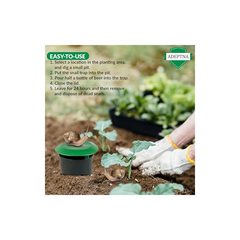 ADEPTNA ECO FRIENDLY NON-TOXIC PLASTIC SLUG AND SNAIL TRAP –