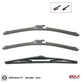 2MPLASTIC Front and Rear Windshield Wiper Blades For Toyota SIENNA 2011-2021 28" 20" 16"
