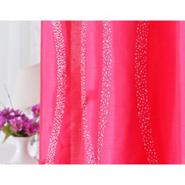 Ians Emporium Diamante Girls Sparkly Curtains - Eyelet Ringtop Faux Silk Glitter Sparkle Curtain Panel (x1) ~ Hot Pink ~ 48" (122cm) Drop