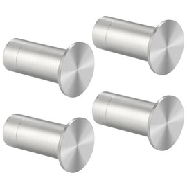 SAYAYO 4PCS Coat Hooks Screw-in Bathroom Towel Robe Hook, SUS304 Stainless Steel Heavy Duty Door Hanger Hat Clothes Closet Sponges Holder for Kitchen Home, Brushed Nickel Finished