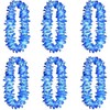 6 Thicken 41 Inch Blue Hawaiian Leis for Graduation Party